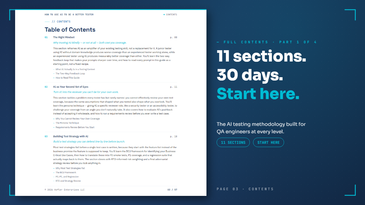 How to Use AI to Be a Better Tester — contents
