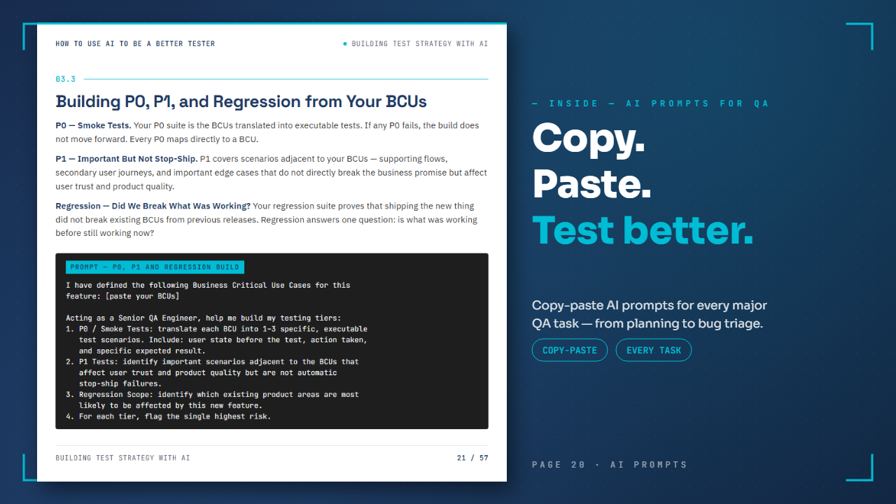 How to Use AI to Be a Better Tester — Building P0, P1 and regression from your BCUs