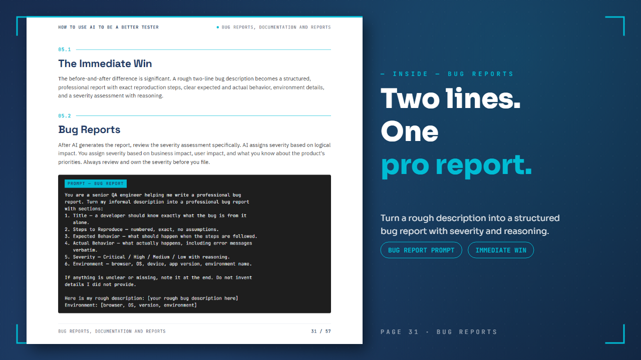 The bug report prompt