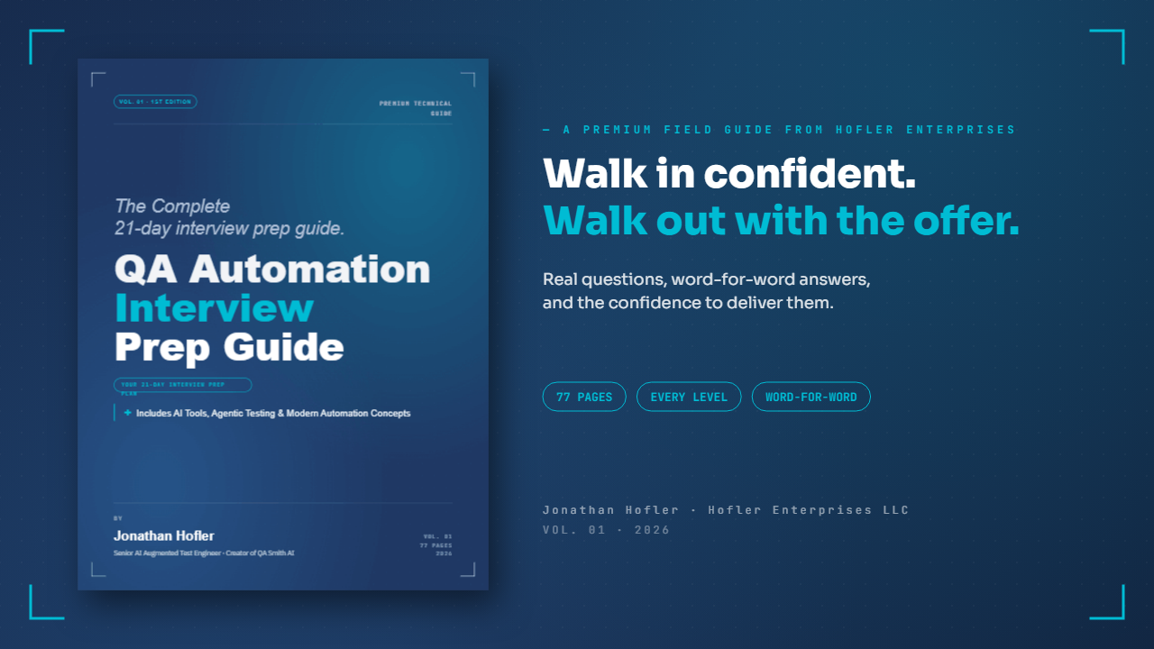 The Complete QA Automation Interview Prep Guide — cover
