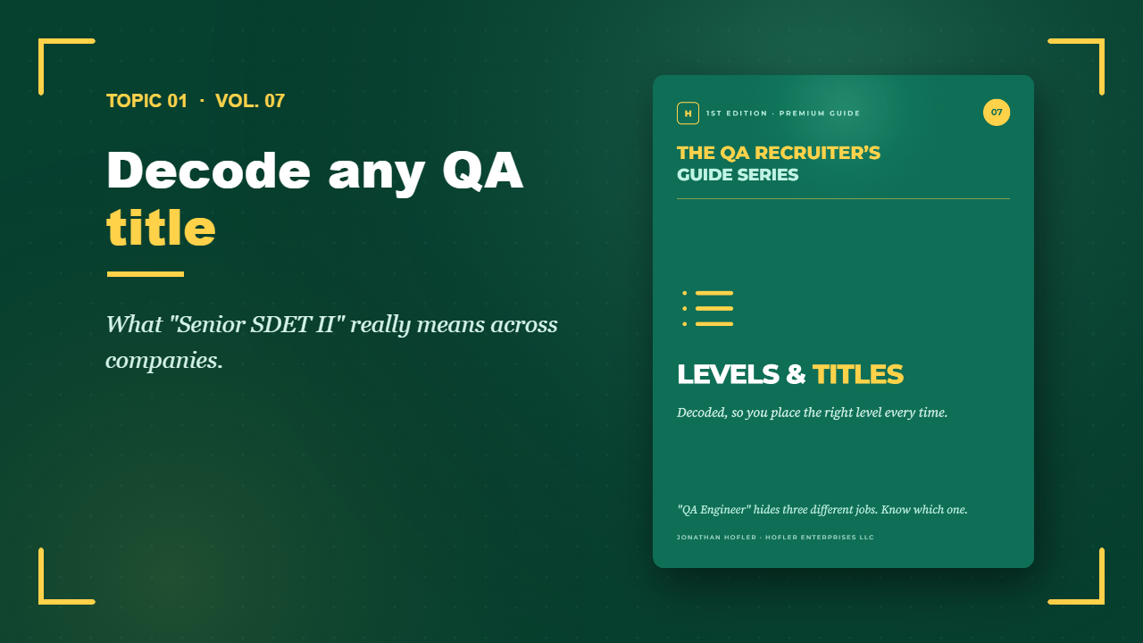 Levels & Titles — inside look, part 1